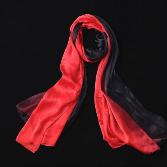 NWT - Ombre Red/Black Silk Scarf - Picture 2 of 2